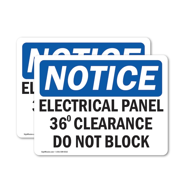 Signmission Electrical Panel 36 Clearance Do Not Block, 5 in W x Rectangle, Vinyl Decal OS-2PACK-NS-D-35-L-11664 - main